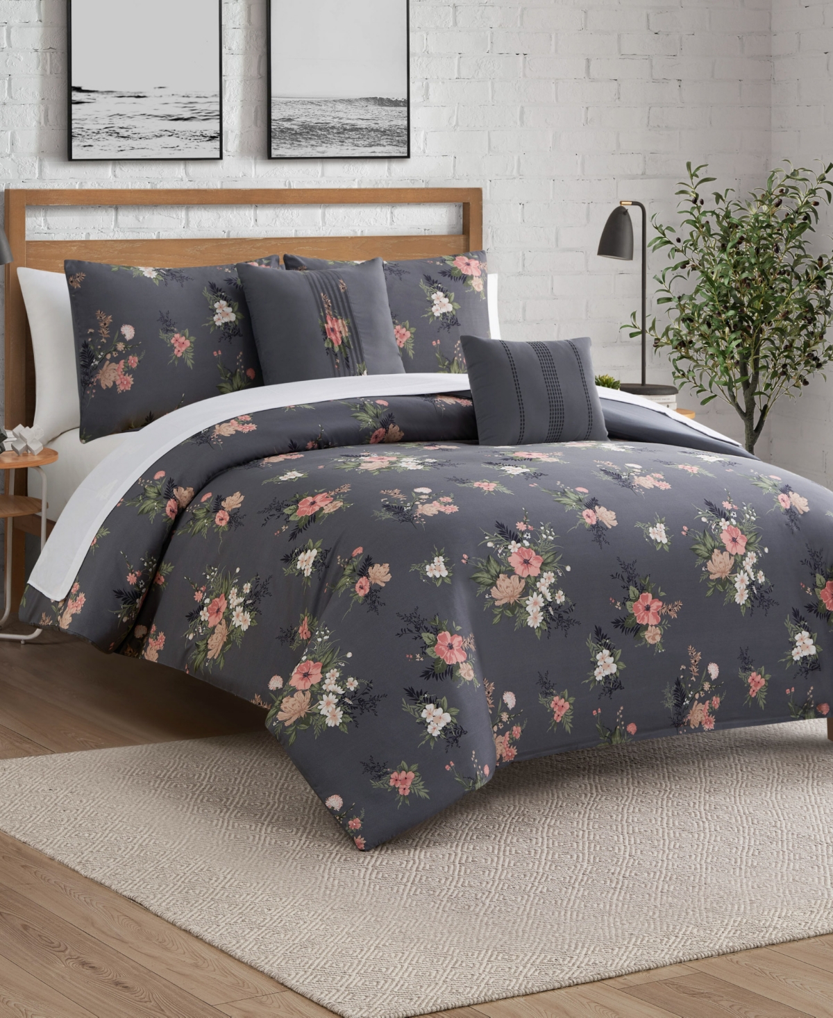 Lucky Brand Cali Bouquet Floral 5-Pc. Comforter Set