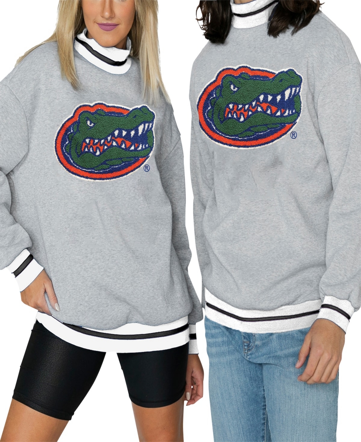 Shop Gameday Couture Women's Gray Florida Gators In It To Win It Sporty Pullover Sweatshirt In Gray,black