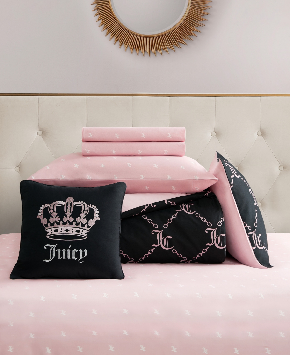 Shop Juicy Couture Logo Link 6-pc. Comforter Set, Twin In Black