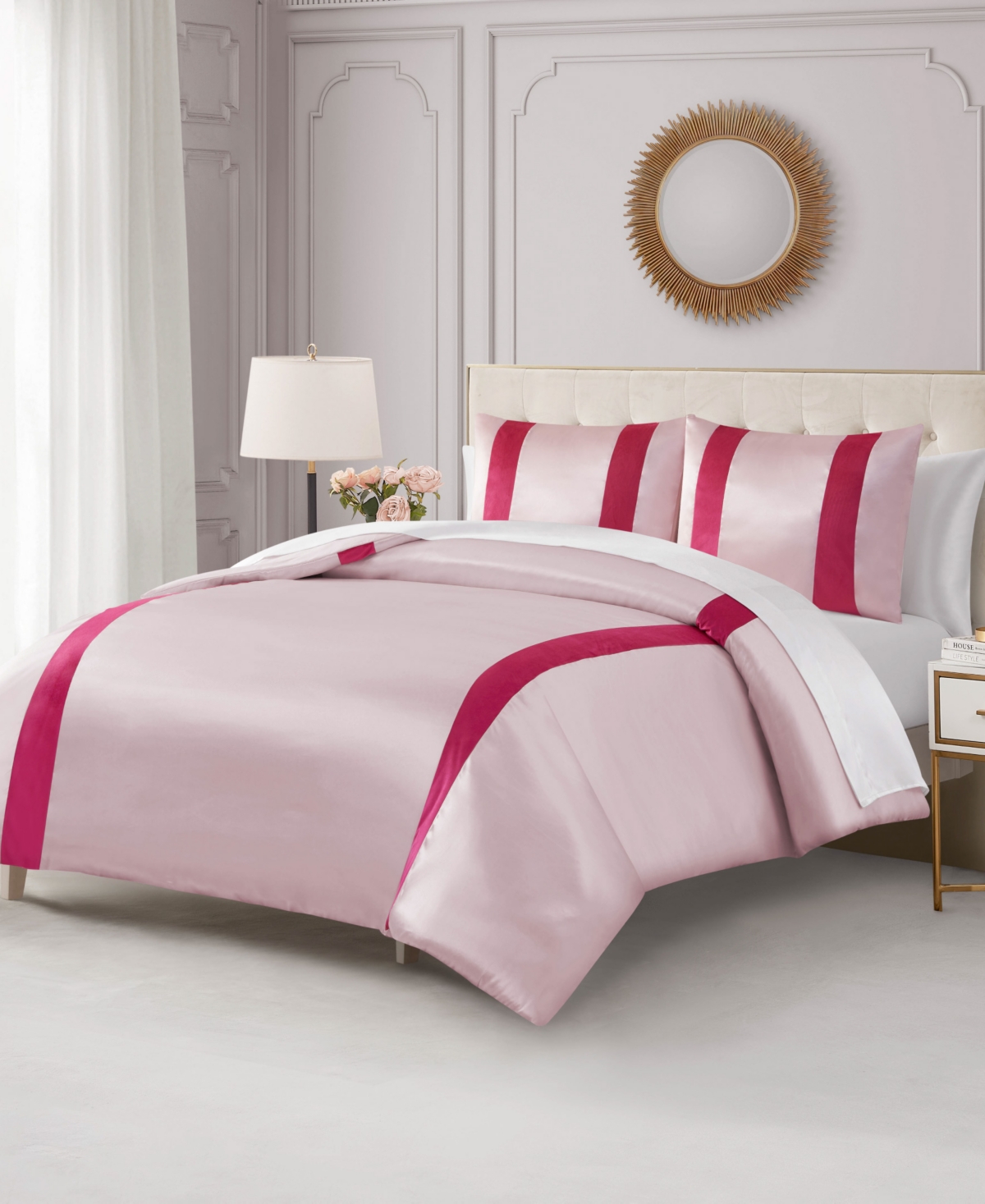 Juicy Couture Velvet Stripe On Satin 2-pc. Comforter Set, Twin/twin Xl In Pink Marshmallow