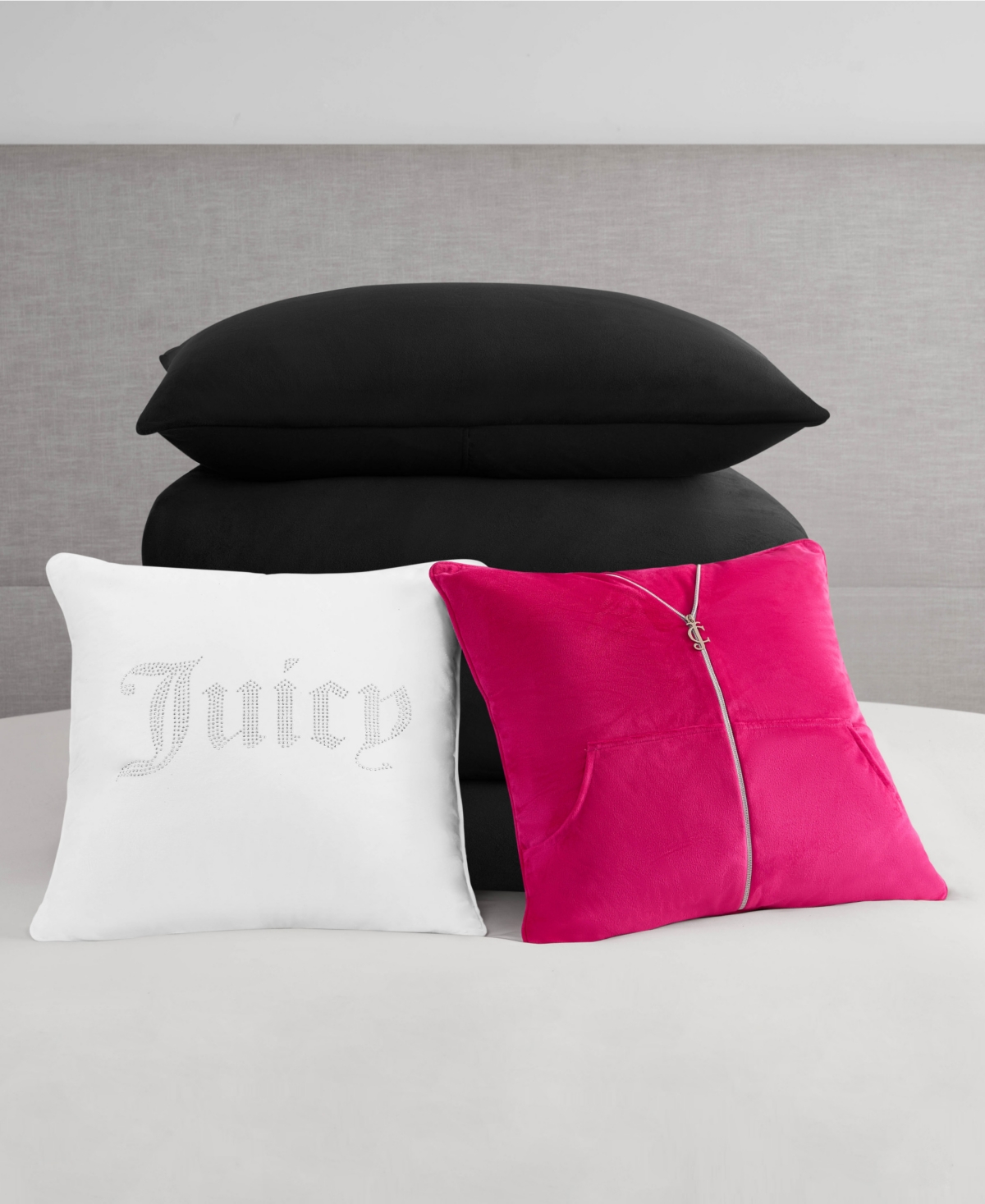 Juicy Couture Velour 3-pc. Comforter Set, Twin/twin Xl In Black