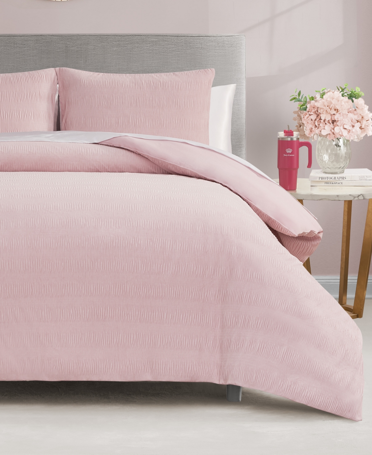 Juicy Couture Crinkle Velvet 2-pc. Comforter Sets, Twin/twin Xl In Lotus Pink