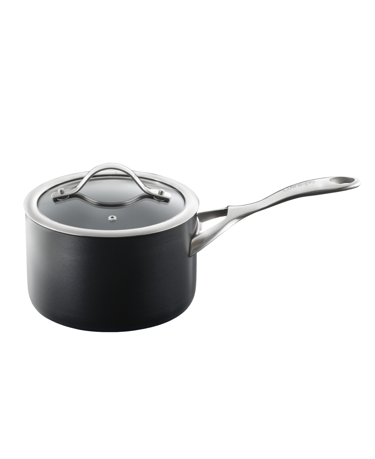 Cuisine::pro Id3 2.1qt Hard Anodized Cast Saucepan In Black