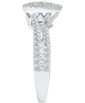 Diamond Pear Shaped Cluster Bridal Set (1 ct. t.w) in 14k White Gold