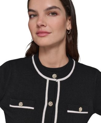 売れ筋商品|||カールラガーフェルド ニット&セーター アウター レディース Women's Four-Pocket Crewneck Cardigan Soft White KARL LAGERFELD PARIS Women's Four-Pocket Crewneck Cardigan