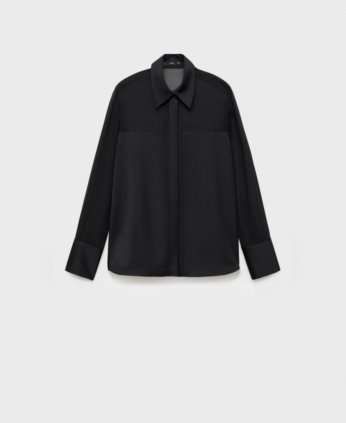 Mango Women's Concealed Buttons Detail Chiffon Shirt In Black