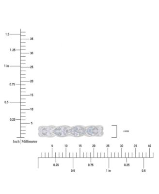 Cubic Zirconia Oval Scallop Edge Eternity Band in Sterling Silver