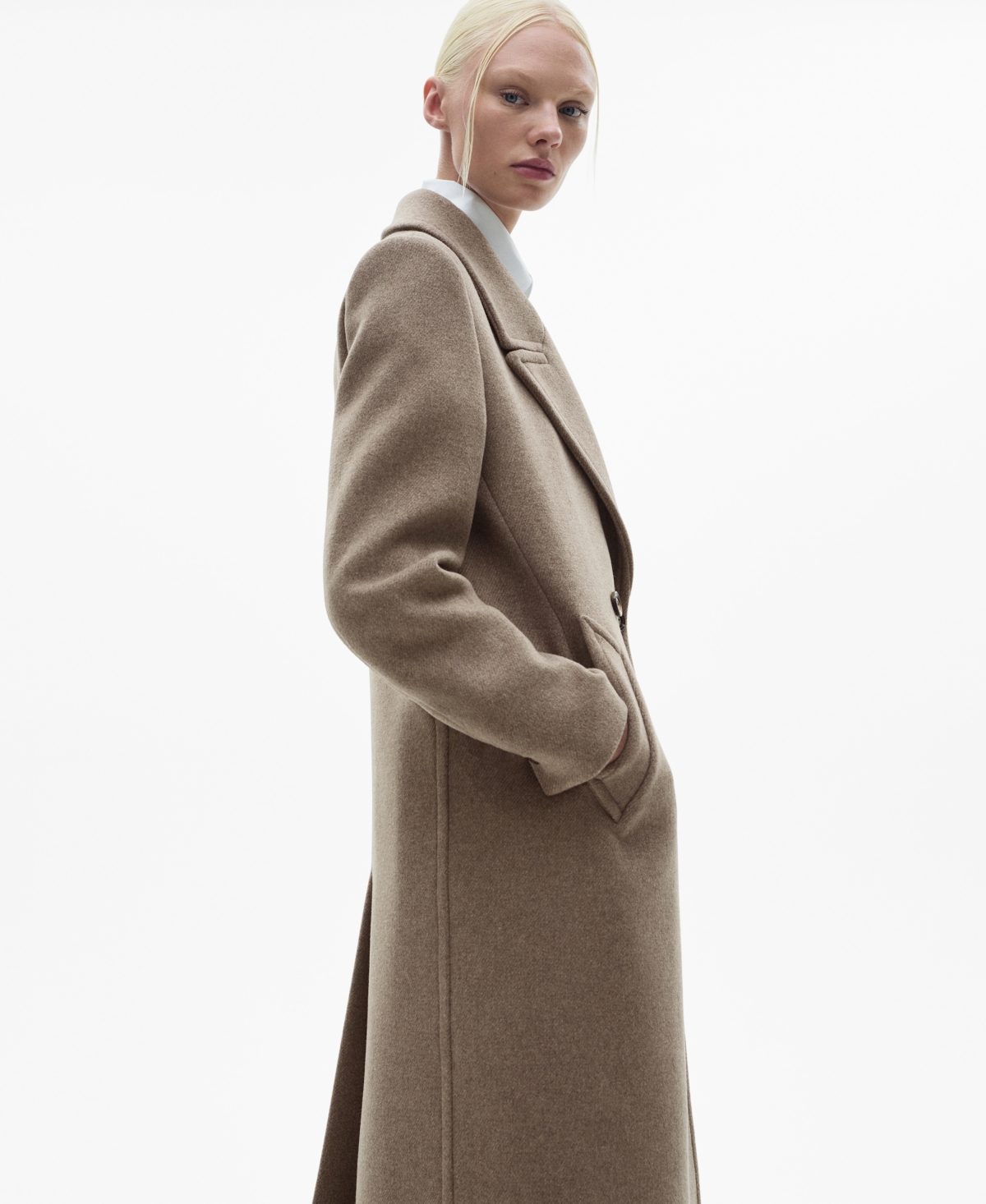 Mango Women's Lapels Wool Coat