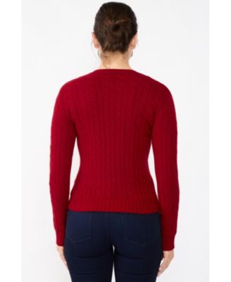 Women's 100% Cashmere Crewneck Sweater | Chuncky Cashmere Cable-knit Sweaters