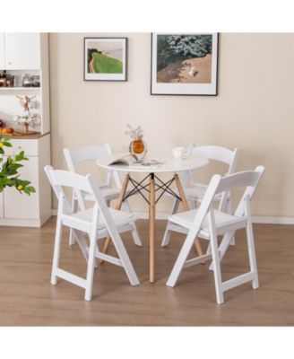 4 Pack Resin Folding Chairs with Padded Seat