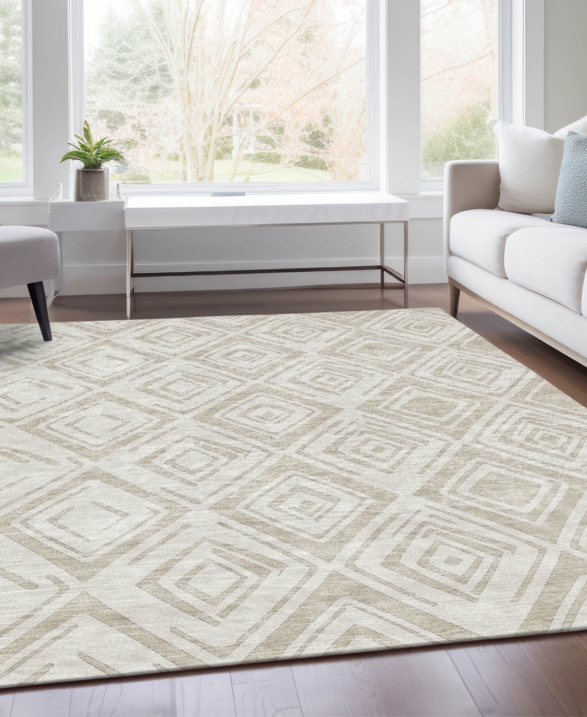 Addison Chantille Acn737 9'x12' Area Rug In Beige
