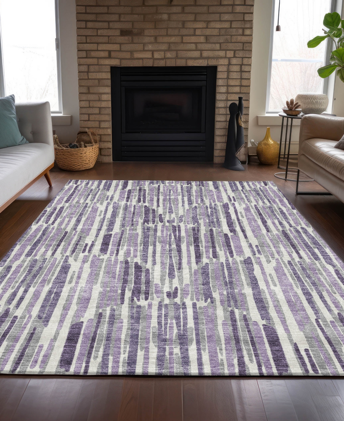 Addison Chantille Acn739 8'x10' Area Rug In Purple