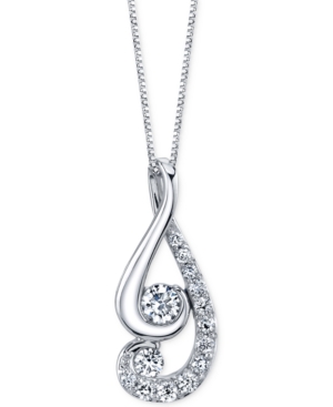 image of Proud Mom designed by Jaime King Diamond Swirl Pendant Necklace (1/2 ct. t.w.) in 14k White Gold