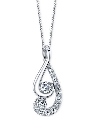 Proud Mom designed by Jaime King Diamond Swirl Pendant Necklace (1/2 ct. t.w.) in 14k White Gold