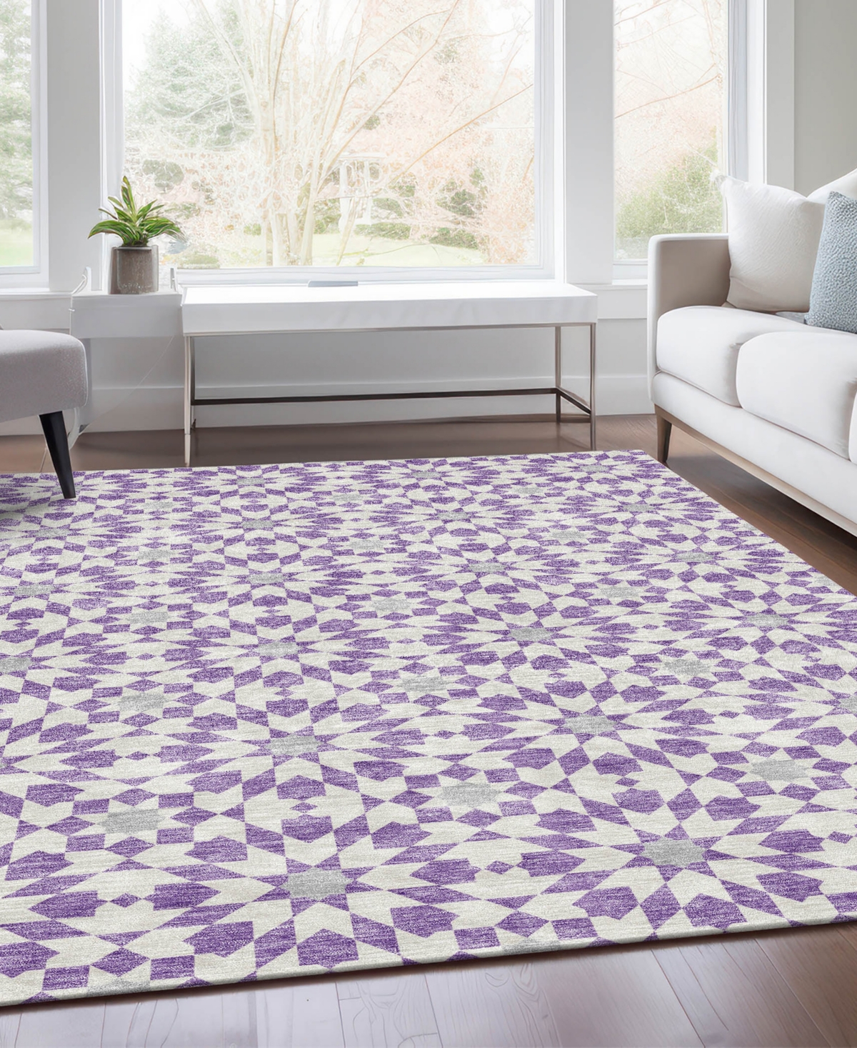 Addison Chantille Acn734 9'x12' Area Rug In Lavender