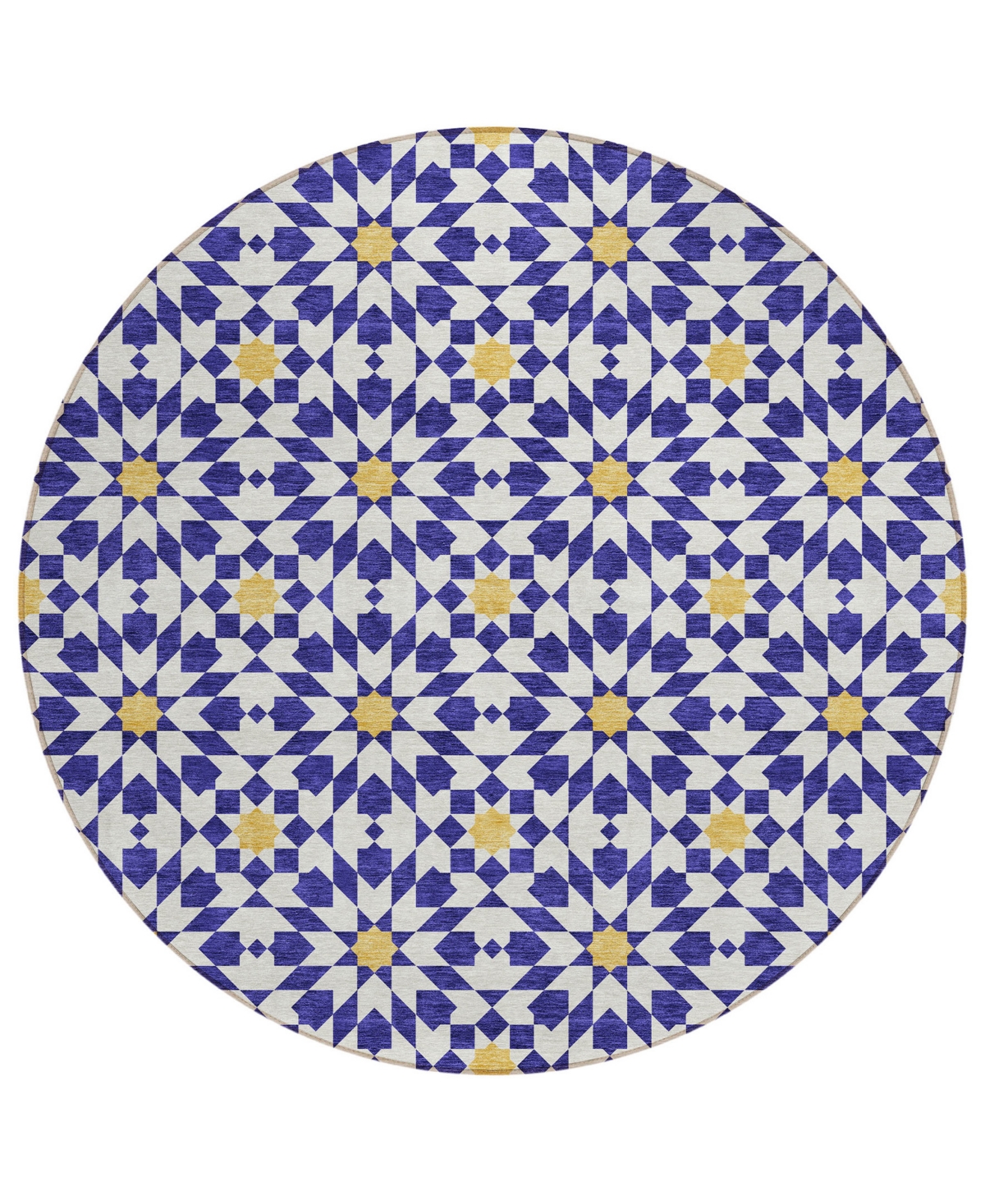 Addison Chantille Acn734 8'x8' Round Area Rug In Navy