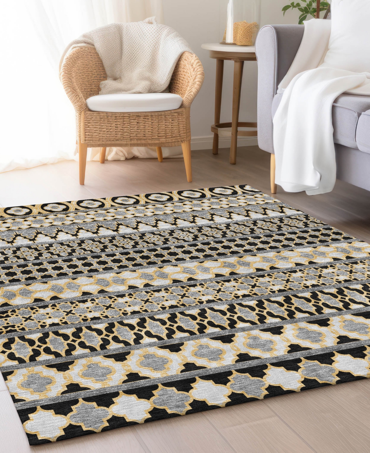 Addison Chantille Acn726 8'x10' Area Rug In Charcoal