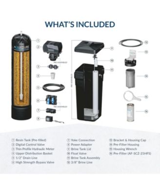 Harmony Series | 64,000 Grains Water Softener with 10&amp;quot; Sediment/Carbon/Zinc Triple Purpose Whole House Water Filter