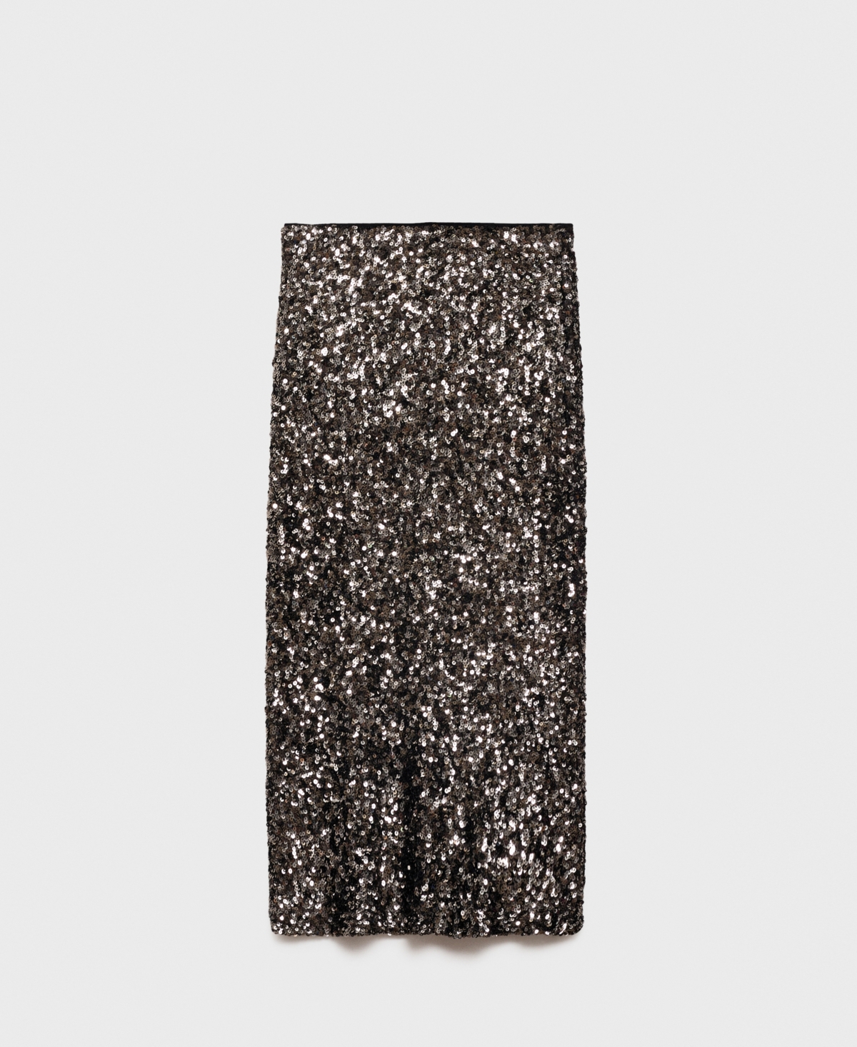 Mango Women's Sequin Midi Skirt In Charcoal