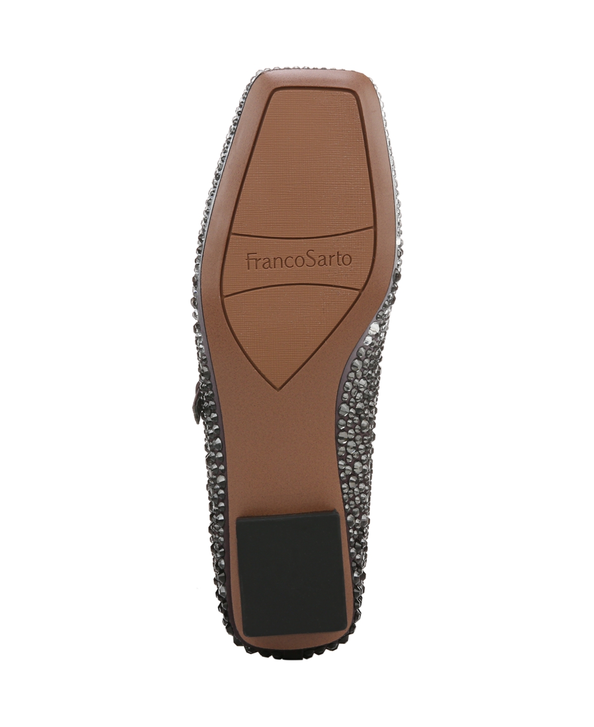 Franco Sarto Women's Tinsley Rhinestone Square Toe Mary Jane Flats In Silver Gemstone,fabric