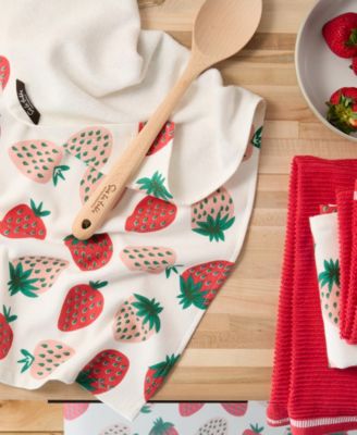 Fruit-Inspired Cotton Kitchen Towel Set, 28" x 16"