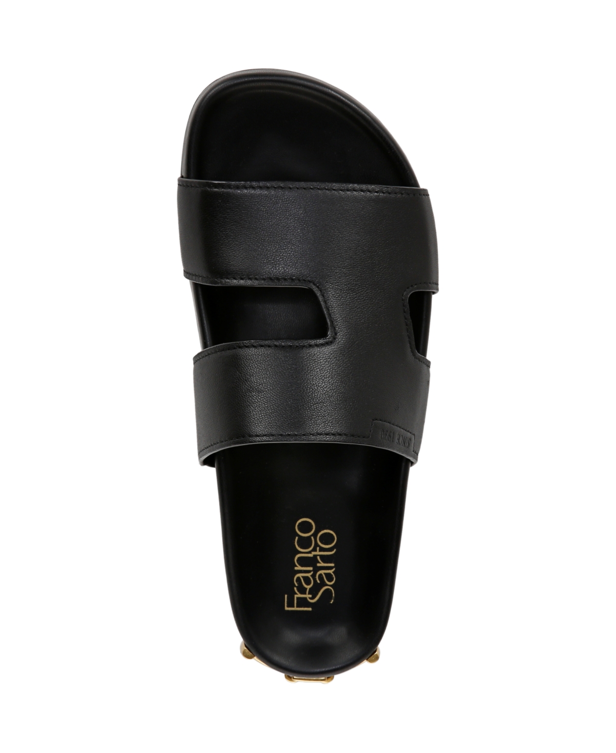 Franco Sarto Women's Britt Open Toe Slide Sandals In Black Leather