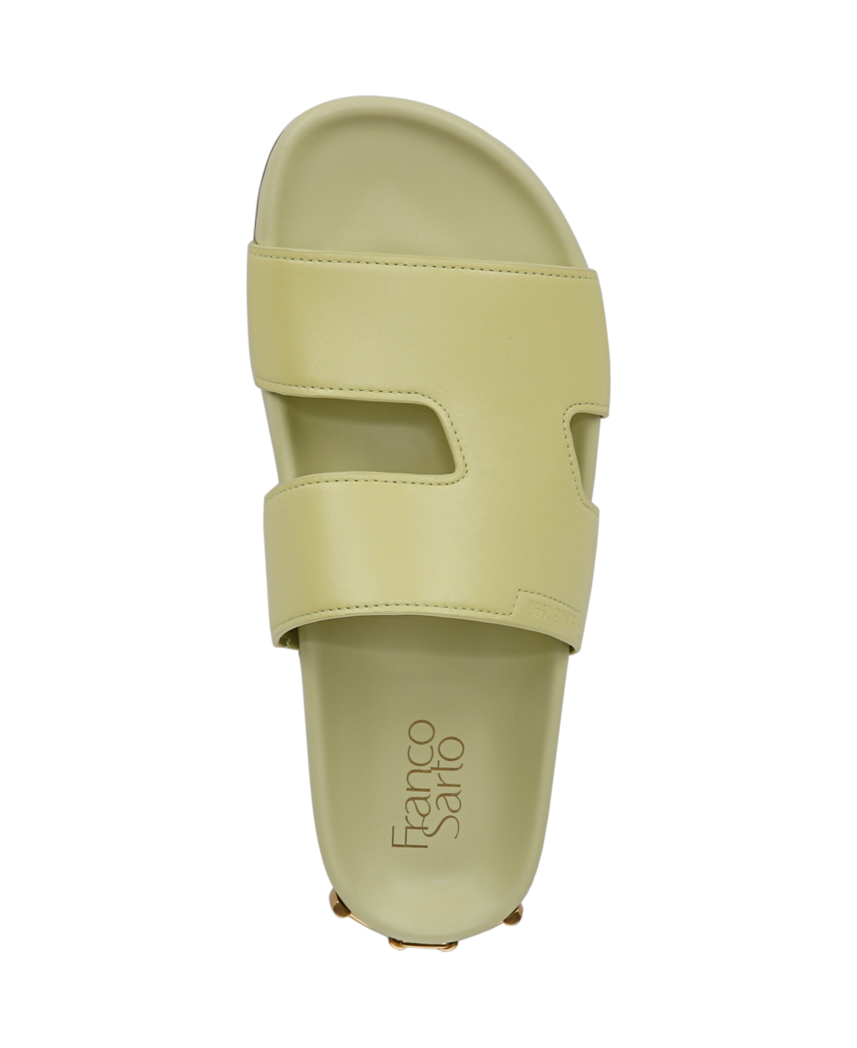 Shop Franco Sarto Women's Britt Open Toe Slide Sandals In Algae Green Leather