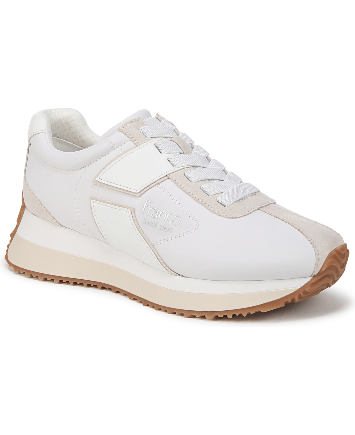 Women's Erica Lace Up Platform Sneakers - Multi White Leather/Faux Leaher/Fabric