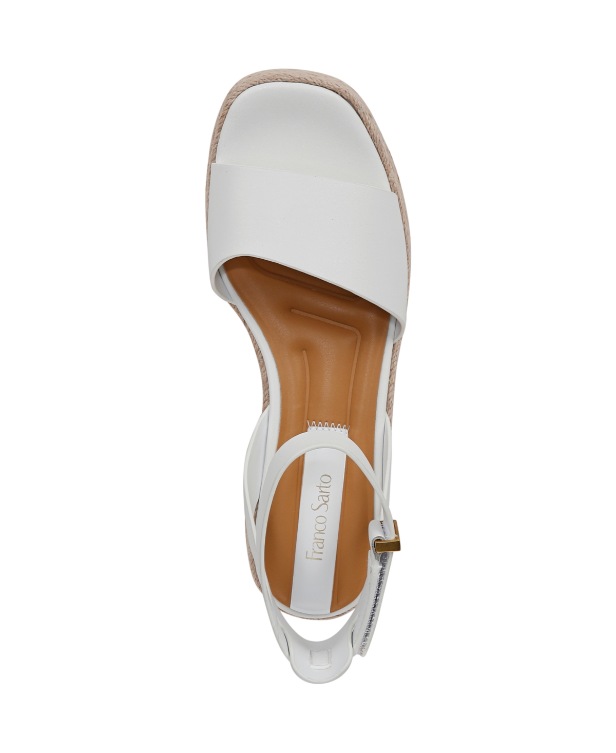 Franco Sarto Women's Tiffany Open Square Toe Espadrille Platform Sandals In White Leather
