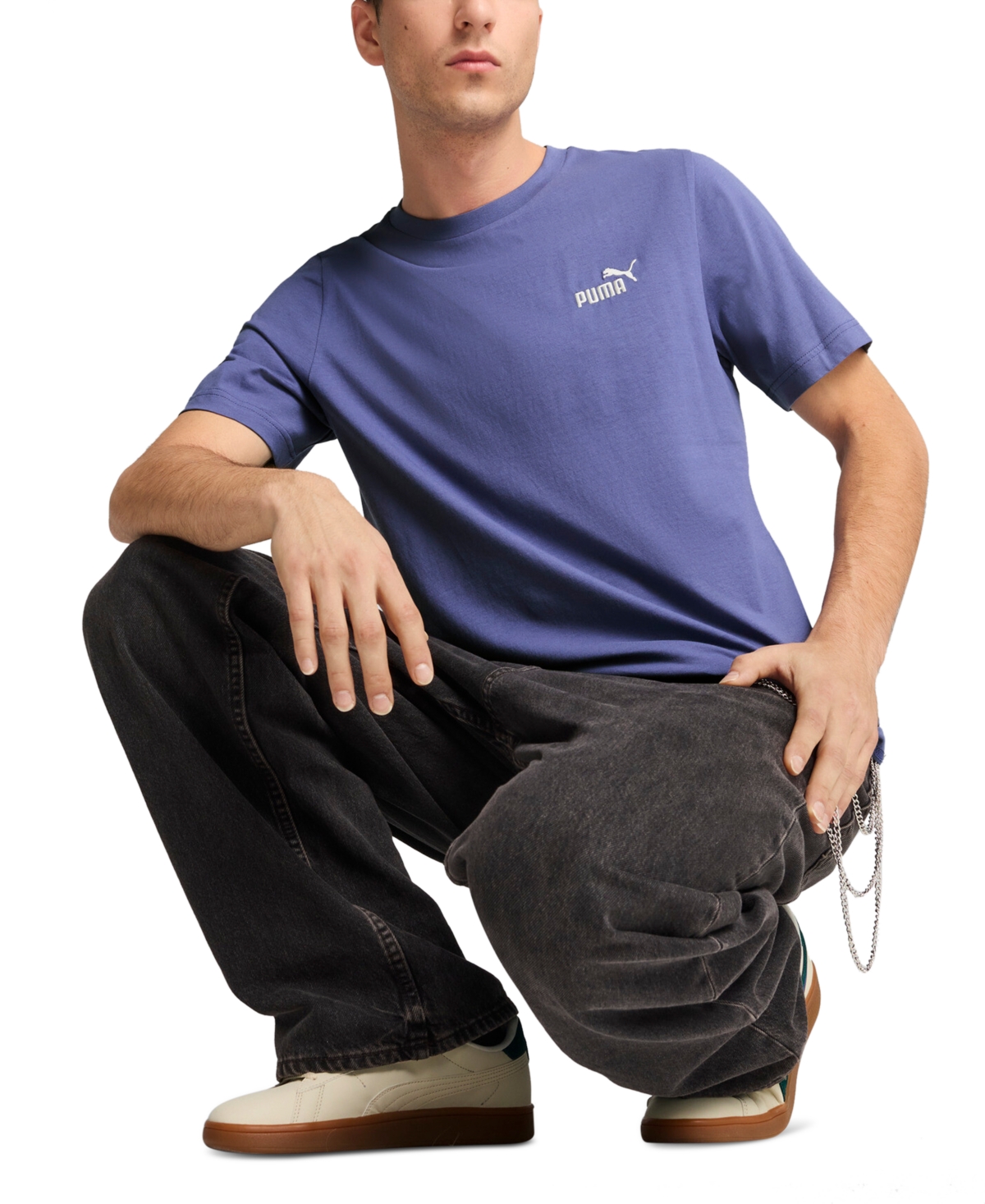 Puma Men's Essential Small Logo T-shirt In Blue