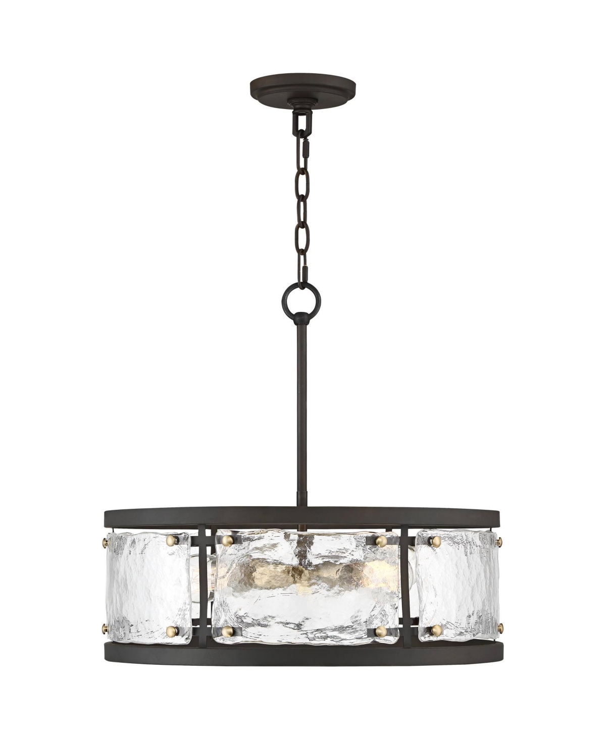 Possini Euro Design Campanelli Bronze Brass Pendant Chandelier Lighting Wide Farmhouse Rustic Drum Waterglass Shade 4-Light Fixture for Dining Roo