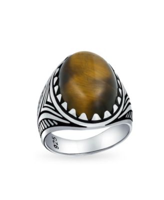 Natural Oval Cabochon Western Claw Ring Sterling Silver