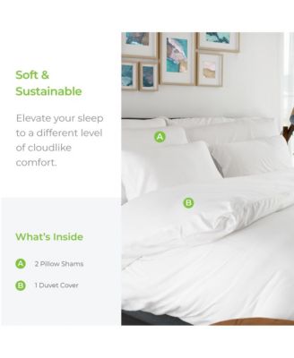 Luxurious Sateen Duvet Cover | King | Solid White | Viscose Material | Soft, Comfortable & Wicks Moisture