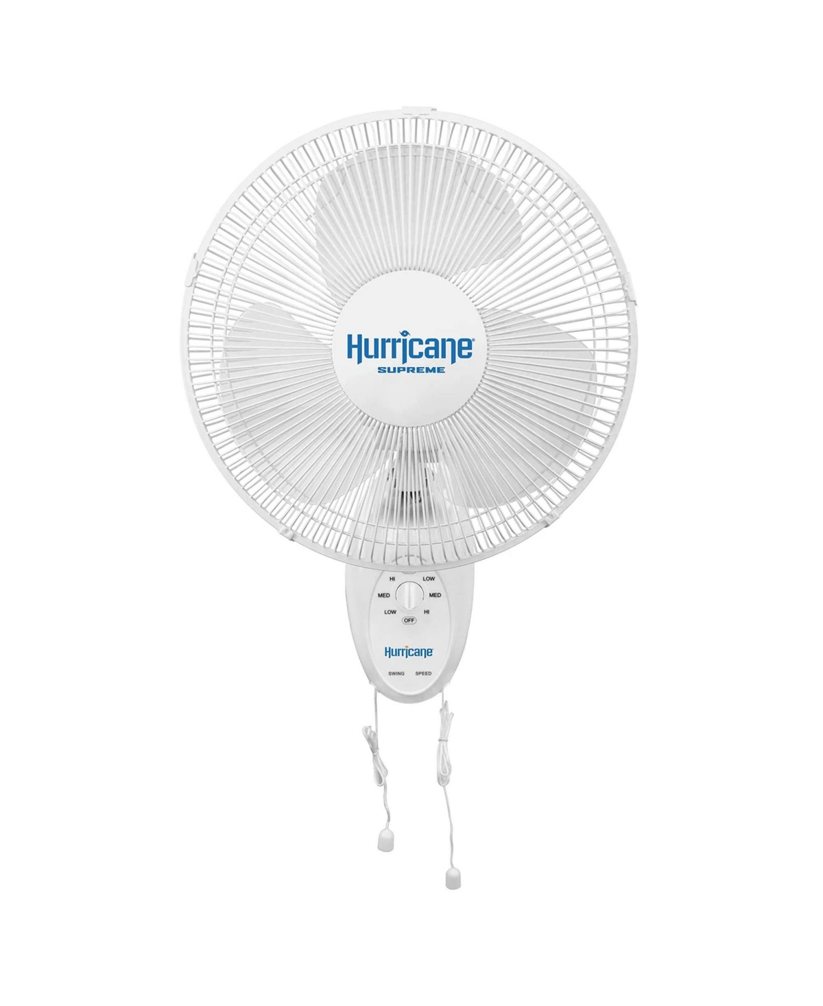 Hurricane Supreme 12 Inch Oscillating 3 Speed Portable Wall Mount Fan, 2 Pack