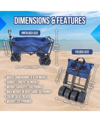 Collapsible Folding All Terrain Outdoor Beach Utility Wagon Cart