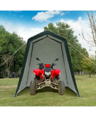 Outdoor Carport Shed with Sidewalls and Waterproof Ripstop Cover