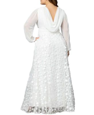 Plus Size Enchanted Garden Long Sleeve Wedding Gown