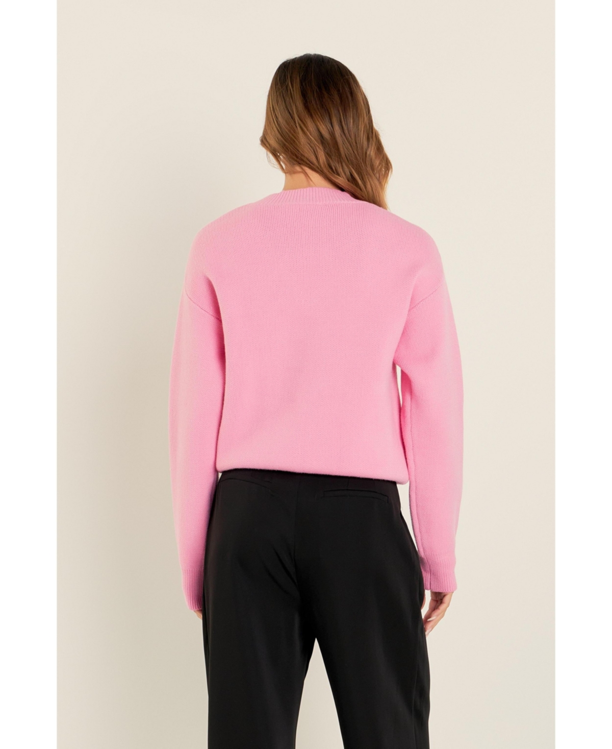 English Factory Women's Pom Pom Heart Sweater