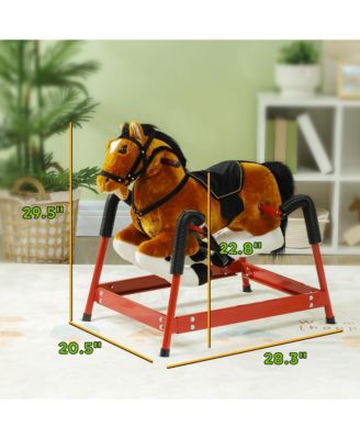 Spring Rocking Horse, Kids Ride on Horse w/ Saddle,