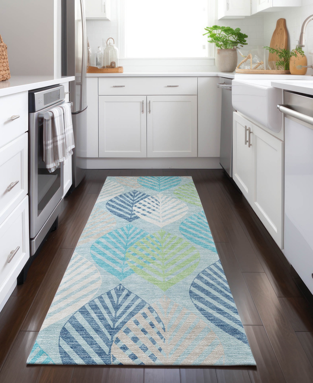 Addison Chantille Acn744 2'3"x7'6" Runner Area Rug In Teal