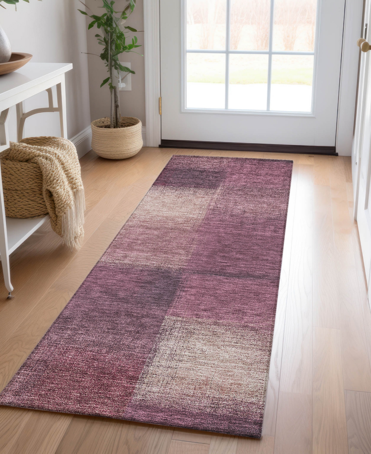 Addison Chantille Acn742 2'3"x7'6" Runner Area Rug In Plum