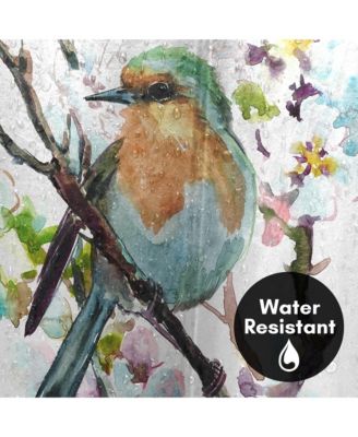 71x74 Robin and Apricot Tree Blossom Shower Curtain - 100% Polyester Shower Curtain