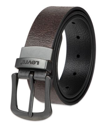 Men's Two-In-One Reversible Rugged Leather Jean Belt