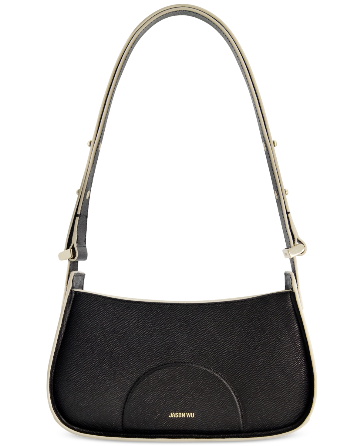 Elsa Small Leather Cresent Shoulder Bag - Black