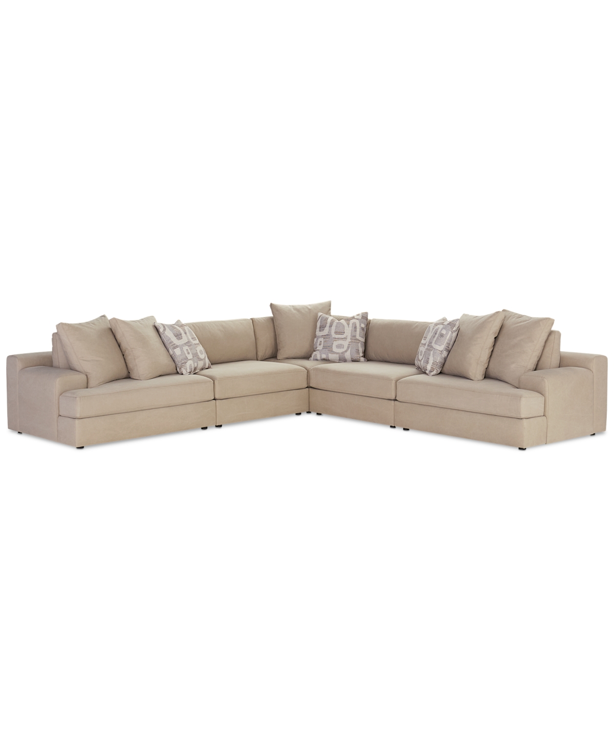 Macy's Klarke 4-pc. L Sectional, Exclusively At  In Platinum