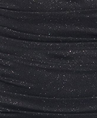 Juniors' Glitter Ruched Mesh Mini Bodycon Dress