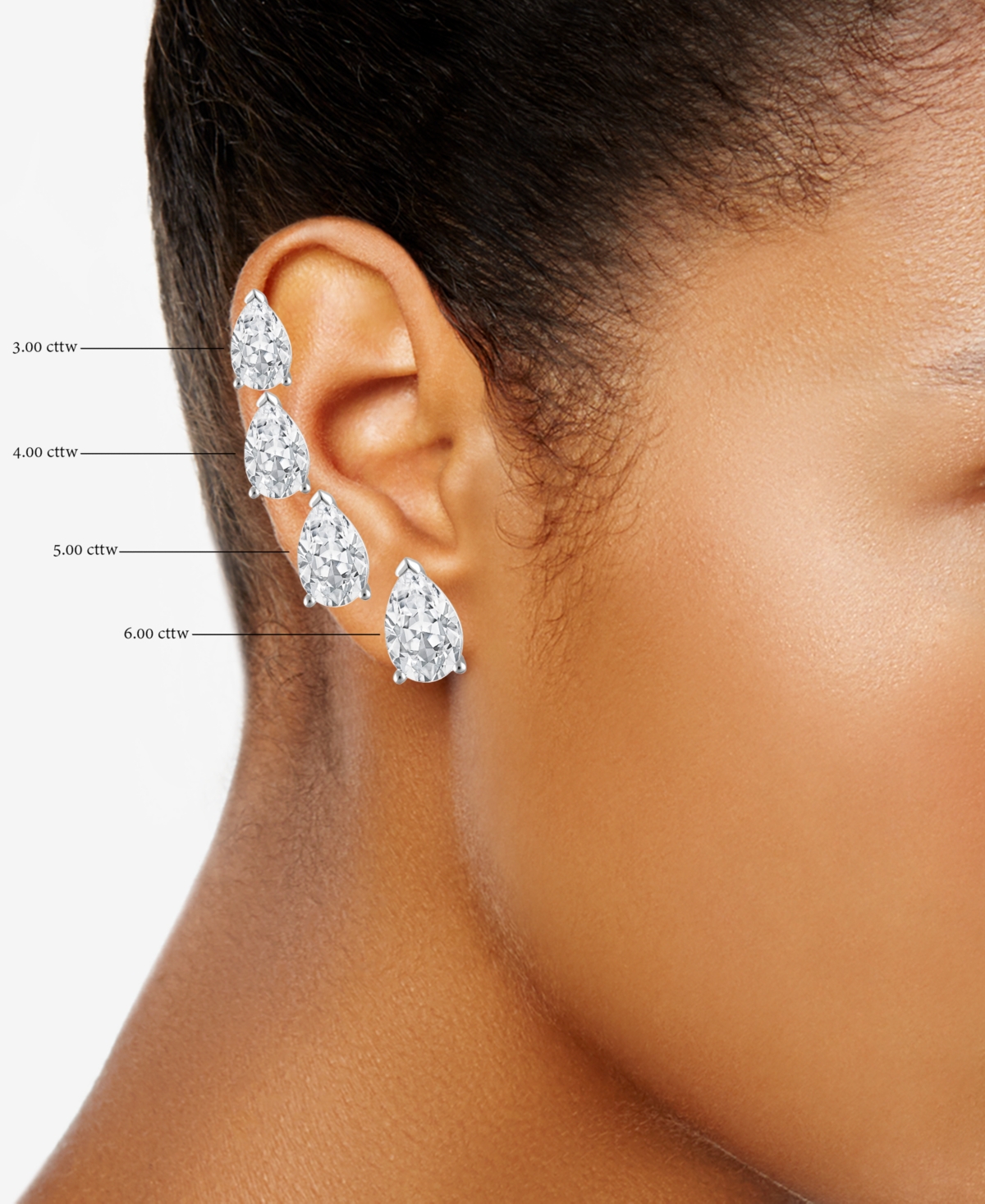 Badgley Mischka Certified Lab Grown Diamond Pear Stud Earrings (3 ct. t.w.) in 14k Gold