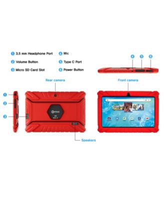 7” V8-2 Kids Android 11 Bluetooth Wi-Fi Pro HD Tablet 32GB Featuring 50 Disney eBooks with 2MP Dual Camera Toddler Child Proof Case