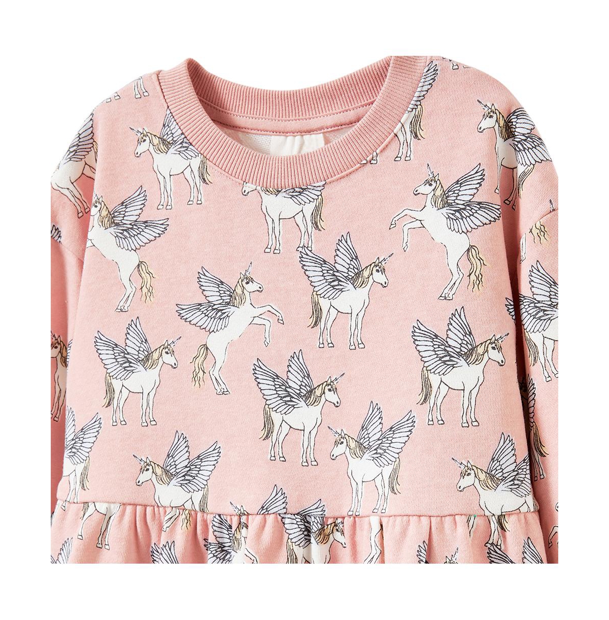 Cotton On Little Girls Tessa Fleece Dress -pegasus unicorn