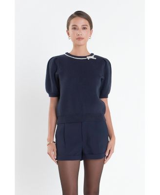 Women's Rhinestone Bow Knit